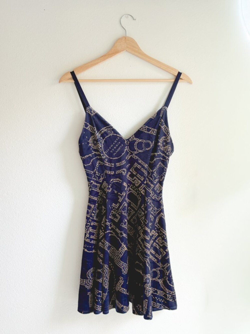 BlackMilk Marauder’s Map Skater Dress Harry Potter Navy Velvet Size S